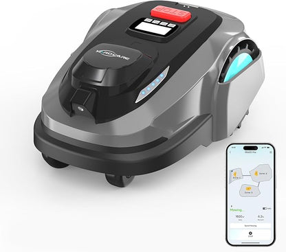 YARDCARE N1600 PRO Robot Lawn Mower, Wireless Design with RTK+Vision Navigation, 0.4 Acre Coverage, APP Smart Control Robot Lawn Mower, Multi-Zone Mowing, Curved Path, Adjustable Cutting Height