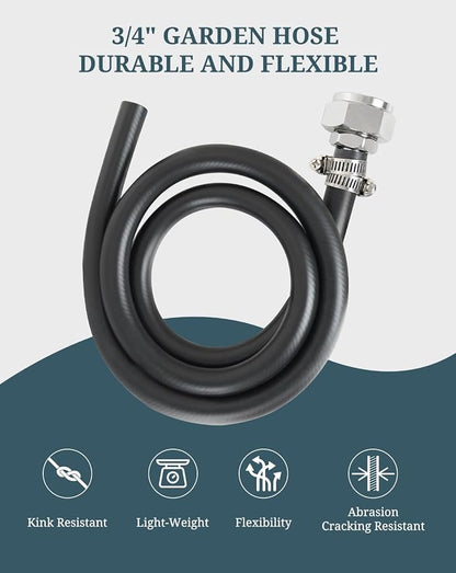 3/4" Mop Sink Hose, 3.9ft (47 inch) Heavy Duty Short Water Hose, Flexible Reinforced PVC with Stainless Steel Tightening Fixture for Mop Sink Faucet, Dehumidifier Drain, Household & Commercial