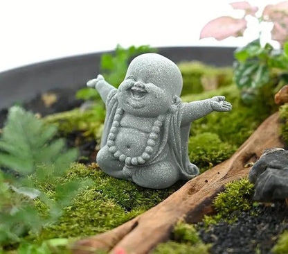 livelyfish Buddha Fish Tank Decor Asian Stone Buddha Figurines for Aquarium Zen Garden Fish Tank Statue Decorations Mini Stone Buddha Zen Garden Sculptures Decor,Gift, E
