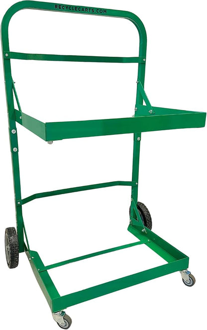 FIVESTAR 400 lb. Capacity Heavy-Duty Recycle Bin Cart with Aluminum Frame and Recycle Bin Trays and Four Wheels