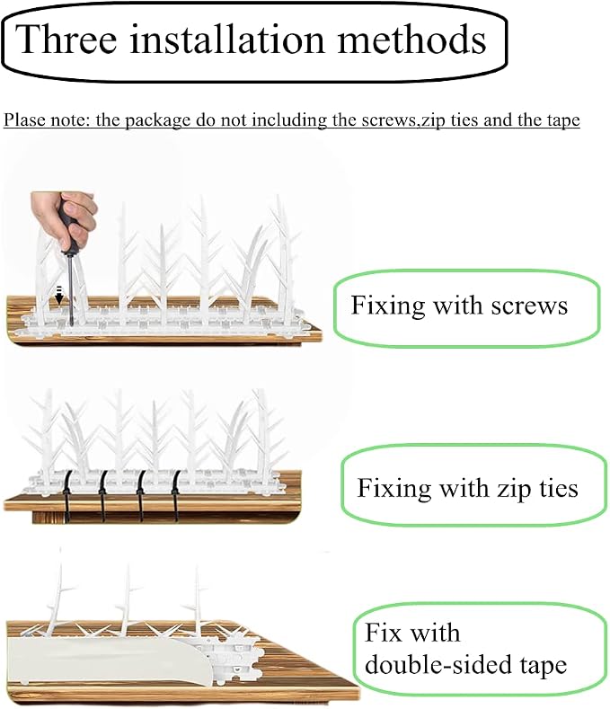 6 Packs of Bird Spikes, Cat Spikes, Pigeon Spikes (Coverage 5.8 Feet) | Birds Deterrent Spikes Suitable for Balconies, Walls, Railings, Roof and Windows