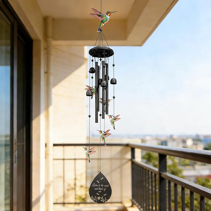 Hummingbird Wind Chimes Outdoor Durable Metal Windchimes Garden Patio Decor | Hummingbirds Gifts for Women/Men, Garden/Yard Decor, Memorial/Birthday Gifts for Grandma/Mom, Birds Chimes for Outside