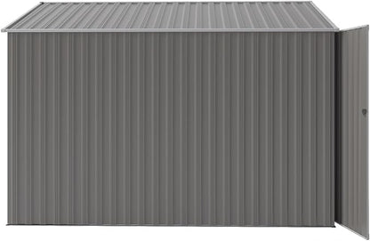 YOPTO 4×8 FT Outdoor Metal Storage Shed,Heavy-Duty Lean to Storage Shed with Lockable Single Side Hinge Door,Waterproof Metal Storage Tool House W/Sloping Roof,Air Vent&Protect Film,for Backyard,Gray