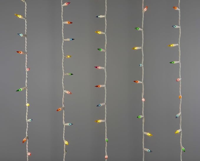 Brite Star 100 Count Mini String Christmas Lights, Multi - 22 feet Indoor/Outdoor Christmas Tree Lights with White Wire