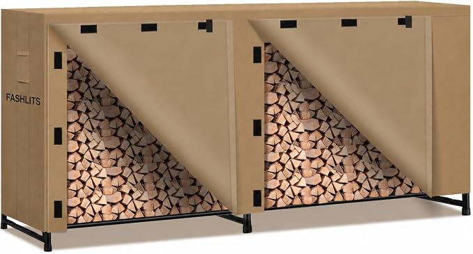 8ft Waterproof Firewood Rack Cover, Heavy Duty 600D Oxford Outdoor Storage Wood Rack Cover For Outdoor, Indoor, Patio(Cover Only, Rack Not Included)