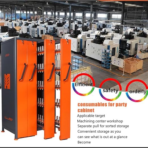 CAT/BT40 Large Capacity CNC Tool Storage Cabinet, CNC Tool Holder Vertical Drawer Cabinet for Warehouse Workshop Factory Garage Machining Centers