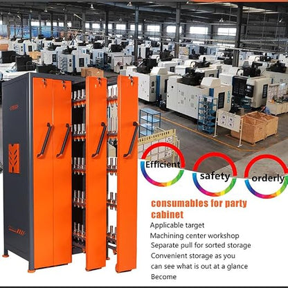 CAT/BT40 Large Capacity CNC Tool Storage Cabinet, CNC Tool Holder Vertical Drawer Cabinet for Warehouse Workshop Factory Garage Machining Centers