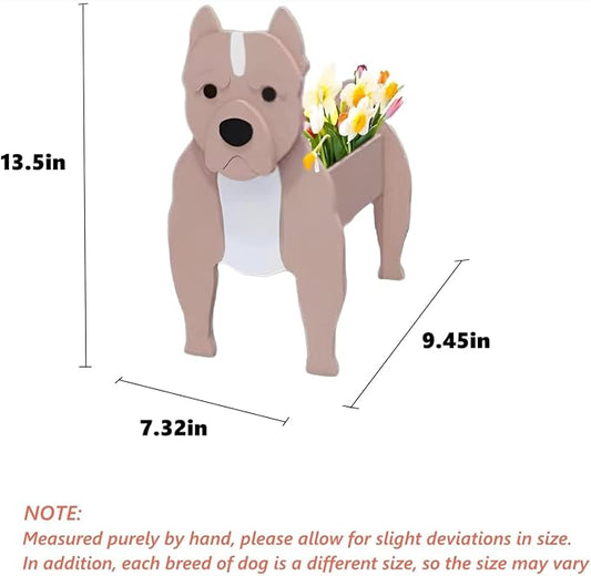 Bulldog Dog Planter Pots, 9.45 x 7.32 x 13.5 Inches | Dog Flower Pot, Cute Animal Shaped Plant Pot, Gifts for Women & Pet Lovers, Indoor Outdoor Garden Home Office Decor