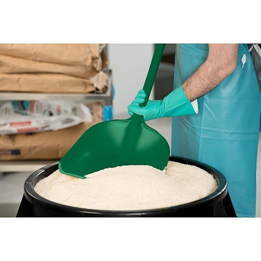 SPARTA Polypropylene Sanitary Shovel, One-Piece Molded Food and Ice Scoop for Commercial Kitchen and Bulk Ingredient Transfer, 10" x 13.75" Scoop, Green (Pack of 3)