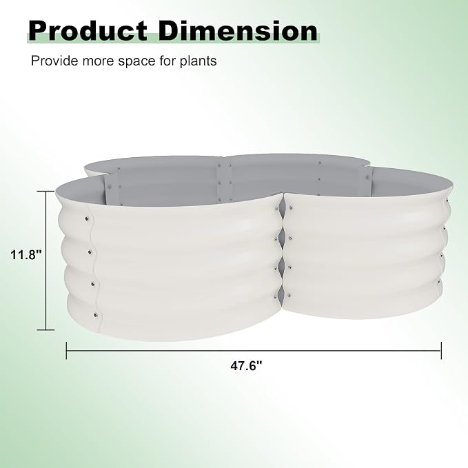 Garvee 2 Pack Galvanized Raised Garden Bed, Outdoor Planter Box with Open Base for Herbs, Veggies & Flowers. Rust-Resistant Raised Garden Beds, Ground-Connected Design for Deep Root Growth | Metal Planter Box Combines into 4 Circles, Open Base for Vegg...