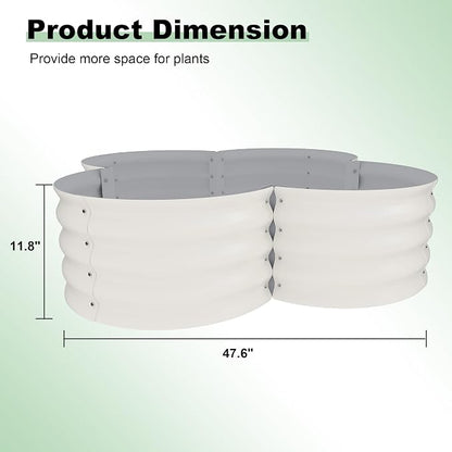 Garvee 2 Pack Galvanized Raised Garden Bed, Outdoor Planter Box with Open Base for Herbs, Veggies & Flowers. Rust-Resistant Raised Garden Beds, Ground-Connected Design for Deep Root Growth | Metal Planter Box Combines into 4 Circles, Open Base for Vegg...