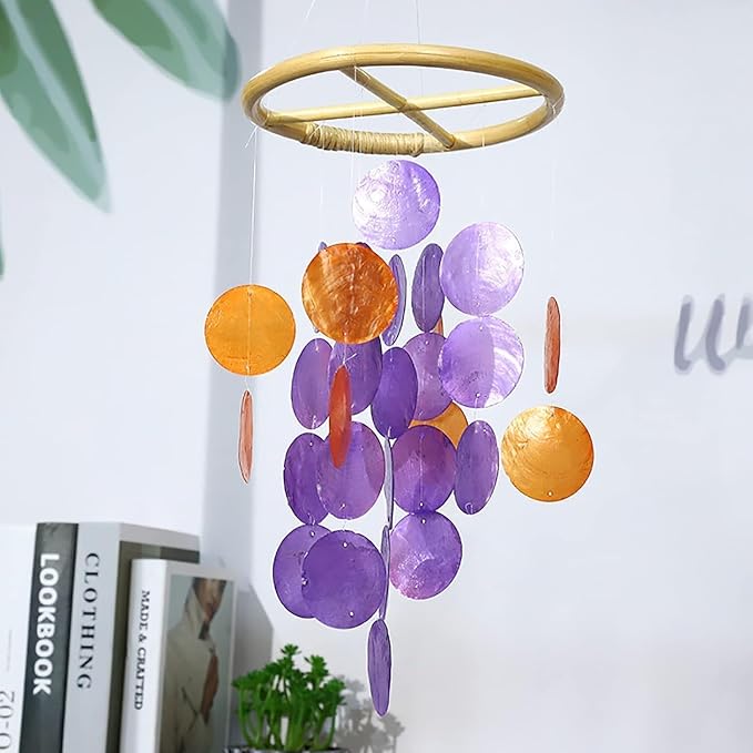 WaigN Wind Chime Circles, DIY Wind Chimes Long Lasting House Garden Wind Chime Parts Transparent Top Circles of Wind Chime or Frames of Round Wind Chimes Patio Wind Chime Ring, Outdoor Décor