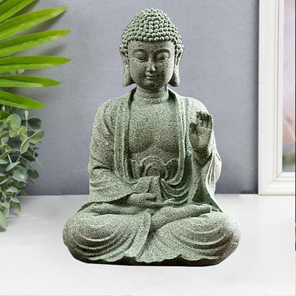 fazhongfa Mini Buddha Statue 4.7 Inch Natural Stone Handmade Buddha Sculptures Creative Zen Garden Aquarium Fish Tank Decorations Home Decor to Friend Family Mom Father as Gift (Meditation)