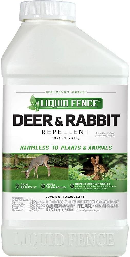 Liquid Fence Deer And Rabbit Repellent Concentrate 40 Ounces, Apply Year-Round, 6 Pack