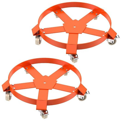 55 Gallon Drum Dolly, Heavy Duty 1250LBS Load Capacity Drum Cart, Non Tipping Hand Truck with 8 Swivel Casters Wheel for Warehouse Drum Handling, Carry Potted (2 Pack)