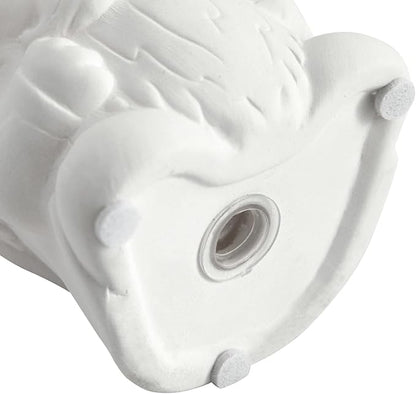 Bright Creations Paintable Ceramic Garden Gnome Planters - 3 x 3 x 4 in, White, Pack of 4, Unfinished - Succulent Pots to Paint with Drainage Holes & Plugs - DIY Pottery Kit
