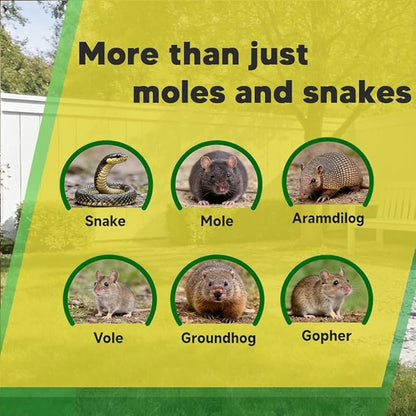 Mole & Snake Repellent Outdoor, Mole Repellent for Lawns, Snake Deterrent for Yard, Gopher Repellent, Vole Repellent Outdoor, Pet Safe Snake Repellent for Yard Powerful,Covers 120 sq ft of Space - 7P
