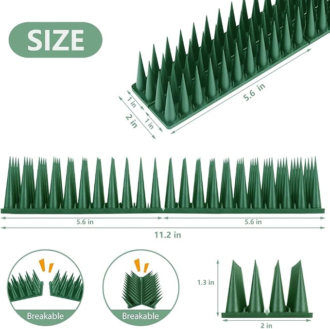 Bird Spikes, 18.7 Ft Bird Deterrent Strips Spikes for Small Birds Deterrent Spikes for Fences and Roof to Keep Birds Away