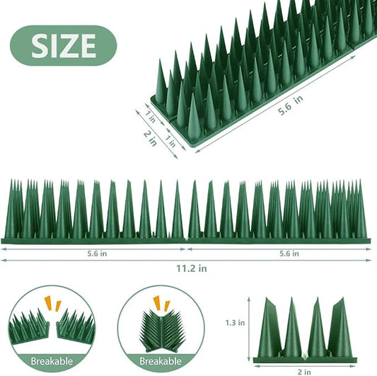 Bird Spikes, 37.4 Ft Bird Deterrent Strips Spikes for Small Birds Deterrent Spikes for Fences and Roof to Keep Birds Away