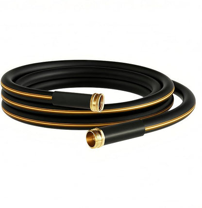 Atlantic Heavy Duty Garden Hose 10 ft x 5/8 Inch Black Color Short Connection Leader Hose with Solid Brass Connectors (10 Feet)
