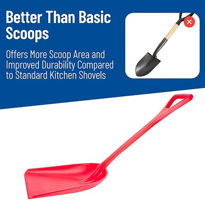 SPARTA Polypropylene Sanitary Shovel, One-Piece Food Handling Scoop, Commercial Kitchen and Bulk Ingredient Transfer Tool, 13.75" x 16.5" Scoop, Red (Pack of 3)