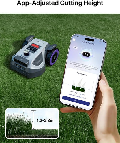 ANTHBOT M5 Lidar Robot Lawn Mower, 360°LiDAR+Vision Perimeter Wire Free 1/8 Acre, Vision Obstacle Avoidance Robotic Lawnmower with Automatic Mapping Zone Division, 45% Slope, App Control