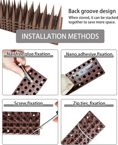 DY.2ten Bird Spikes, 11.8in Deterrent Spike, 10-Pack (9.8ft Total) Fence Spikes Bird for Outside to Keep Bird Squirrel Raccoon Pigeon Cat Away and Keep Birds from Building Nest, Easy to Install