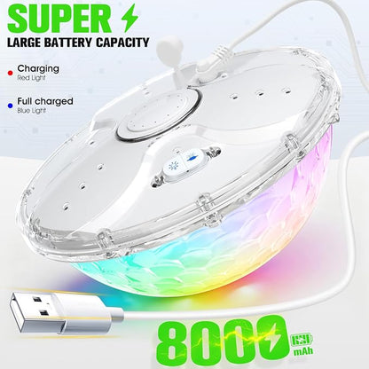 Rechargeable Pool Fountain with Remote,8000mAh Floating LED Pool Fountain with Light,Above Ground Pool Water Fountain Pump,Outdoor Swimming Pool Sprinkler Fountains for Inground Pool Decor-PearlWhite