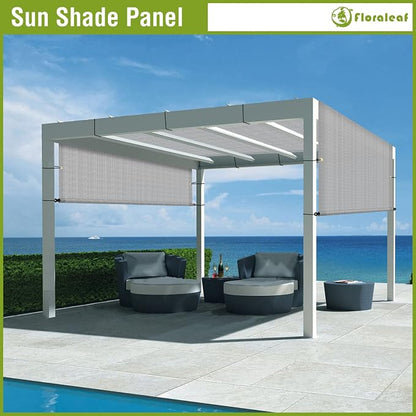 13' × 34' Pergola Shade Cover Universal Replacement Canopy Cover Outdoor Durable Fabric Sun Shade Cloth for Deck Patio Porch Backyard Gazebo with Grommets & Weighted Rods, Light Gray