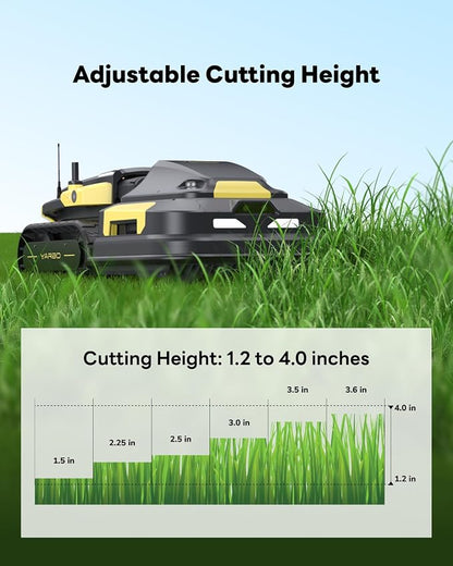 YARBO Robot Lawn Mower for Large Yard up to 6 Acres, Hands Free Operation, Perimeter Wire Free, Modular Design, 1.2"-4.0" Cutting Height, 70% Slopes, Auto Recharging, AI Vision & RTK for Navigation
