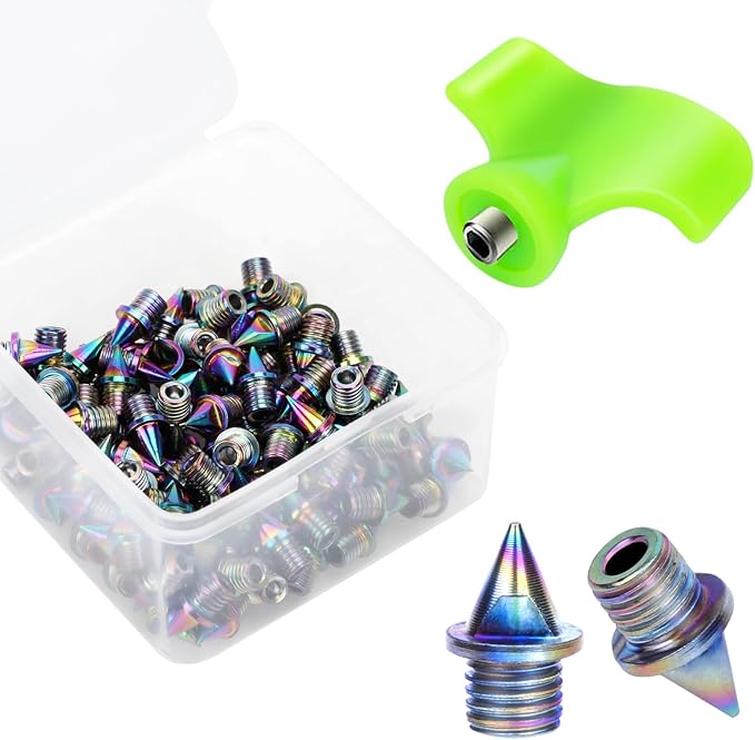 1/4 Inch Track Spikes, 100 Pieces Steel Track Shoe Spikes Replacements and Spike Wrench for Sports Running Track Shoes