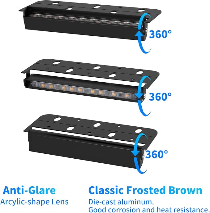 12-Packs 3W 7inch LED Hardscape Paver Lighting,12V AC/DC Low Voltage Retaining Wall Lights,Landscape Lighting,2700K Soft White Outdoor Step Light,50,000 Hours Lifespan-Black