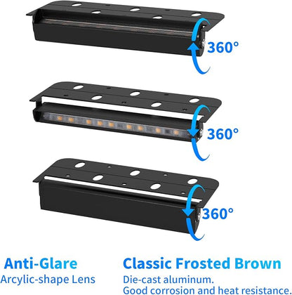 12-Packs 3W 7inch LED Hardscape Paver Lighting,12V AC/DC Low Voltage Retaining Wall Lights,Landscape Lighting,2700K Soft White Outdoor Step Light,50,000 Hours Lifespan-Black