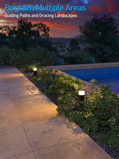 LEONLITE 4-Pack Low Voltage Bollard Pathway Lights, 5W 400LM, 3000K | 12V-24V AC/DC, IP65 Waterproof, Cast Aluminum, Warm White, LED Landscape Lighting for Walkway Yard Garden