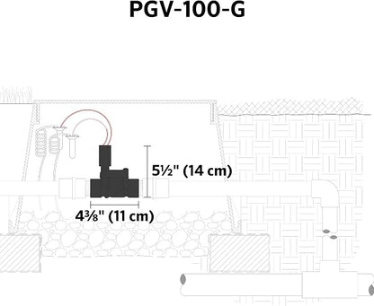 Hunter PGV Sprinkler Valve, 1 in. Irrigation Valve with 24VAC Solenoid | 1 in. sprinkler valve with female-thread inlet/outlet, 24VAC solenoid, and 150 PSI rating; no flow control (PGV100G)