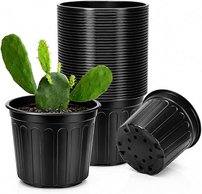 40 Pack 3 Gallon Nursery Plant Pots,10 Inch Plastic Garden Flower Seedling Planter Pot with Drainage Holes for Outdoor Indoor Plants,Gardening Gifts