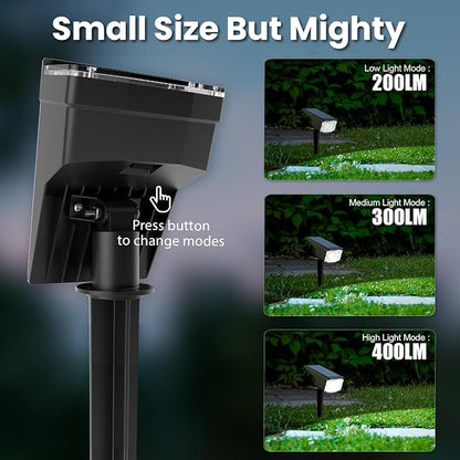 SOLPEX Solar Spot Lights Outdoor Waterproof IP65, Landscape Spotlights Outdoor, Compact Design Spot Lights, Solar Powered Flood Lights for Garden Yard House Pathway Tree Outside, 10 Pack, Cool White