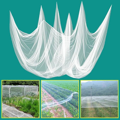 SPORTYOUTH 10x50Ft Garden Netting Ultra Fine Mesh Bird Net for Raised Beds | Insect Mosquito Bugs Barrier, Easy Cut Large Reusable Row Cover for Fruit Trees Plants Vegetable Berry Bush Patio Protection