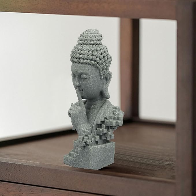 Meditating Buddha Zen Sculpture, Large Resin Desk Statue for Indoor Decor, Zen Meditation Figurine for Home Altar, Yoga Room, Peaceful Space