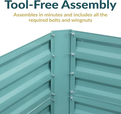 Sunnydaze Galvanized Raised Garden Bed - Outdoor Planter Box for Backyard or Patio - Steel Metal Raised Bed for Gardening Vegetables, Flowers, Herbs - 47 x 23 x 24 in - Green - Rectangle
