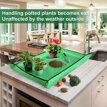 Large Repotting Mat for Plant Transplanting and Mess Control Thickened Waterproof Potting Tray Succulent Potting Mat Portable Gardening Mat Plant Gifts for Women