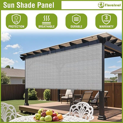 6' × 24' Pergola Shade Cover Universal Replacement Canopy Cover Outdoor Durable Fabric Sun Shade Cloth for Deck Patio Porch Backyard Gazebo with Grommets & Weighted Rods, Light Gray