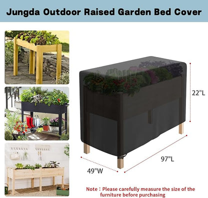 Outdoor Raised Garden Bed Cover for Winter (Only Cover),Waterproof Raised Planter Boxes Stand Covers - 97 x 49 x 22 inch