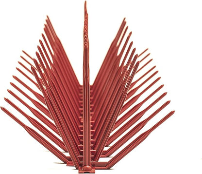 Bird B Gone - Brick Red Plastic Anti Bird Spikes (24') - Humane Deterrent - Stops Pigeons & Birds from Roosting - UV-Stabilized Polycarbonate - for Rooftops, Ledges, Fences, Etc - Made in USA