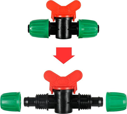5 Pcs 1/2 Inch Drip Irrigation Switch Valve 1/2" Drip Irrigation Shut Off Valve Drip Irrigation Fittings Irrigation Valve for Drip System for Garden Water Flow Control