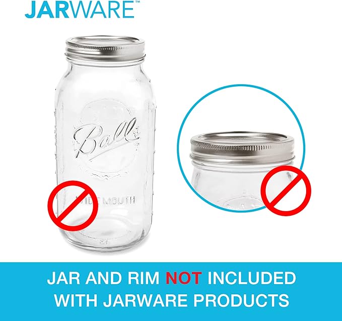 Jarware Mason Jar Lid, Stainless Steel Compost Lid For Wide Mouth Mason Jars, With 4 Charcoal Filters