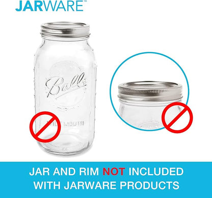 Jarware Mason Jar Lid, Stainless Steel Compost Lid For Wide Mouth Mason Jars, With 4 Charcoal Filters
