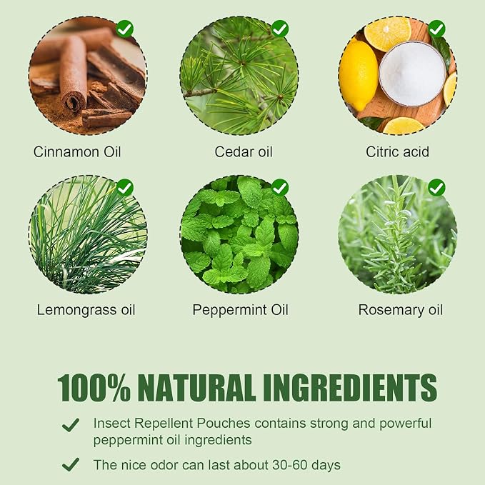 Spider Repellent Indoor Mosquito Patio Peppermint Oil Pet Safe 12 Pack | Formula natural peppermint oil,repels Insect repellent, gentle for pets and kids,For Bedroom Kitchen Basement Yard Garage