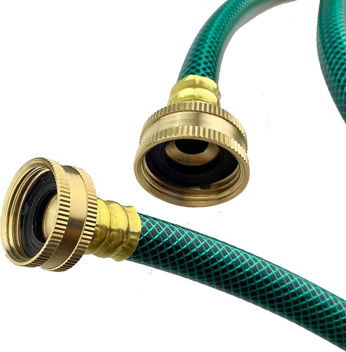 Darnassus PVC Garden Hose 1/2 Inch Green Heavy Duty Water Hose with Solid Brass Fittings,No Leaking, Flexible,for outdoors,Lawns,Patio (50 FT, Green, Brass Fittings)