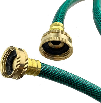 Darnassus PVC Garden Hose 1/2 Inch Green Heavy Duty Water Hose with Solid Brass Fittings,No Leaking, Flexible,for outdoors,Lawns,Patio (1 FT, Green, Brass Fittings)